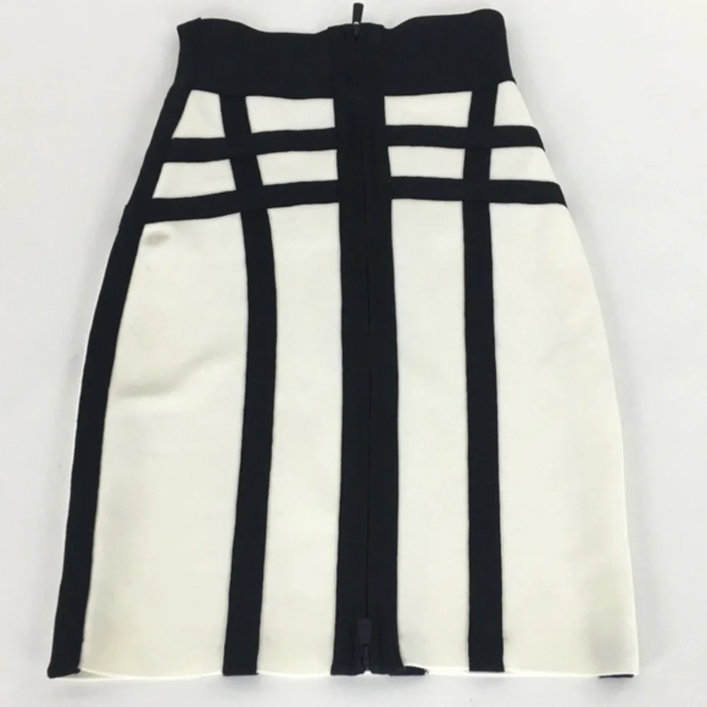 Herve Leger Bandage Pencil Skirt‎ XS Black White - Picture 5 of 7